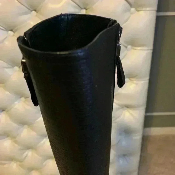 Prada Boot Mid Calf Double (2) Zippers High Heels Size 8 Black Soft Leather. - Picture 8 of 13